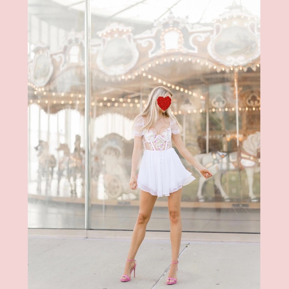 NWT For Love & Lemons Trellis Rose Dress (Small)